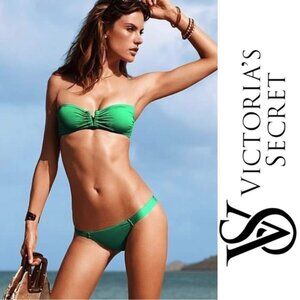 Victoria's Secret | Jewel Green Strapless Halter Bikini Top | Size Extra Small